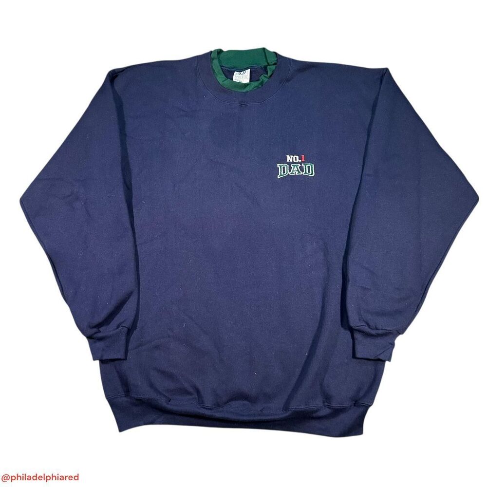 Vintage 1990's No. 1 Dad Double-neck crewneck sweatshirt mens XXL